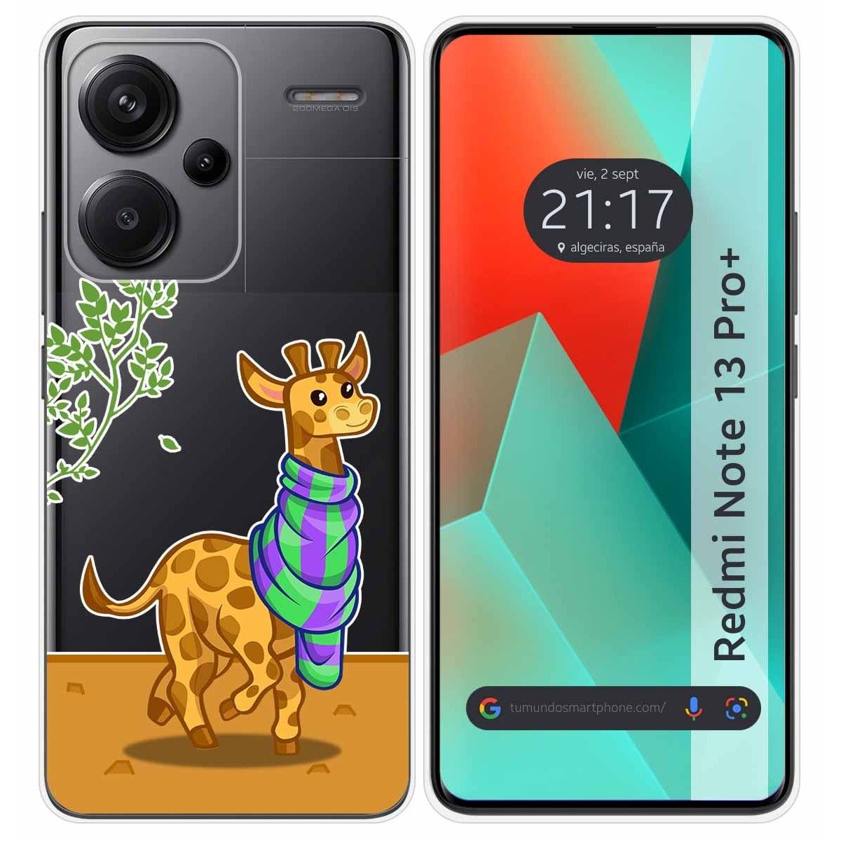 Funda Silicona Transparente para Xiaomi Redmi Note 13 Pro+ Plus 5G diseño Jirafa Dibujos