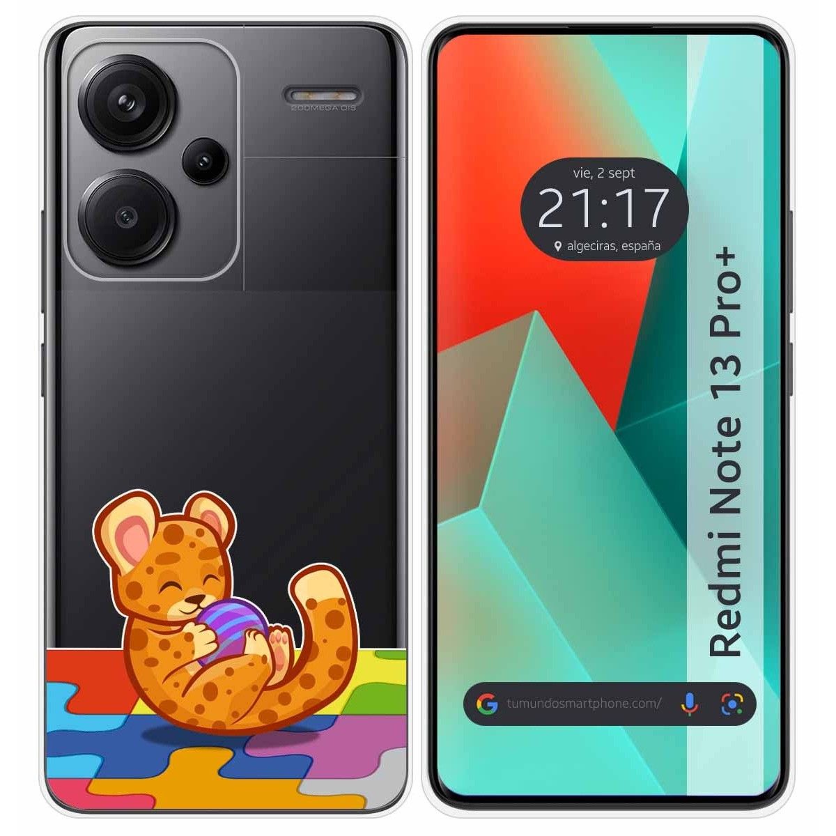 Funda Silicona Transparente para Xiaomi Redmi Note 13 Pro+ Plus 5G diseño Leopardo Dibujos