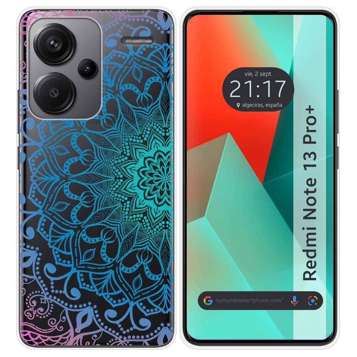 Funda Silicona Transparente para Xiaomi Redmi Note 13 Pro+ Plus 5G diseño Mandala Dibujos