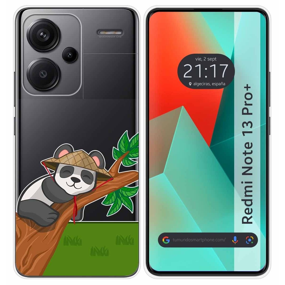Funda Silicona Transparente para Xiaomi Redmi Note 13 Pro+ Plus 5G diseño Panda Dibujos