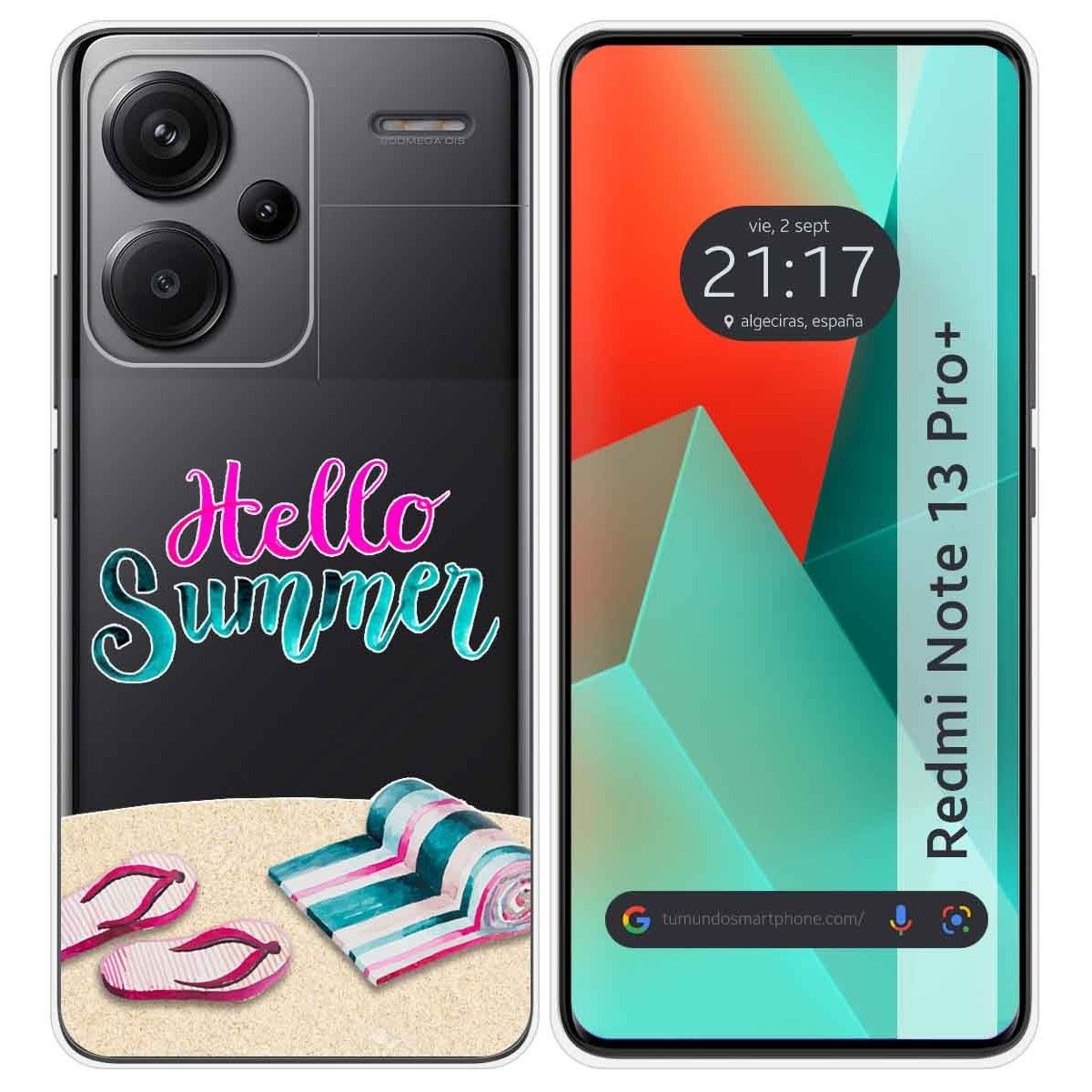 Funda Silicona Transparente para Xiaomi Redmi Note 13 Pro+ Plus 5G diseño Summer Dibujos