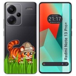 Funda Silicona Transparente para Xiaomi Redmi Note 13 Pro+ Plus 5G diseño Tigre Dibujos