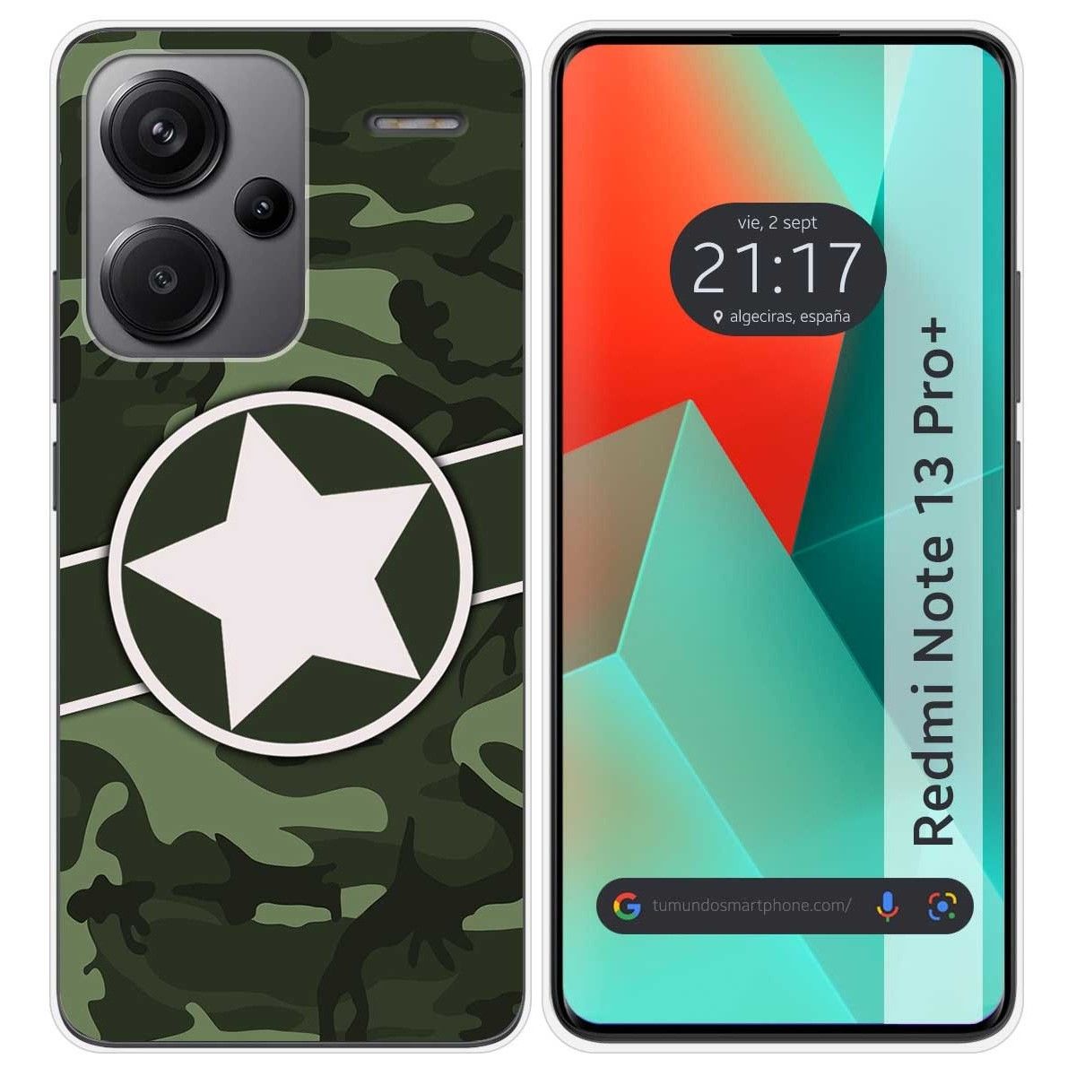 Funda Silicona para Xiaomi Redmi Note 13 Pro+ Plus 5G diseño Camuflaje 01 Dibujos