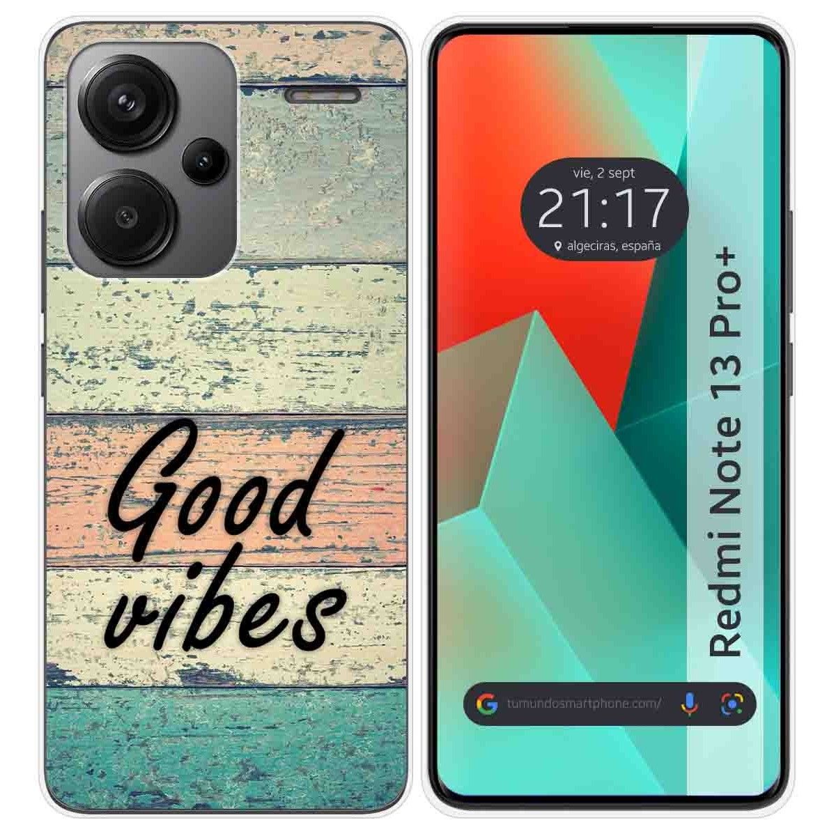 Funda Silicona para Xiaomi Redmi Note 13 Pro+ Plus 5G diseño Madera 01 Dibujos
