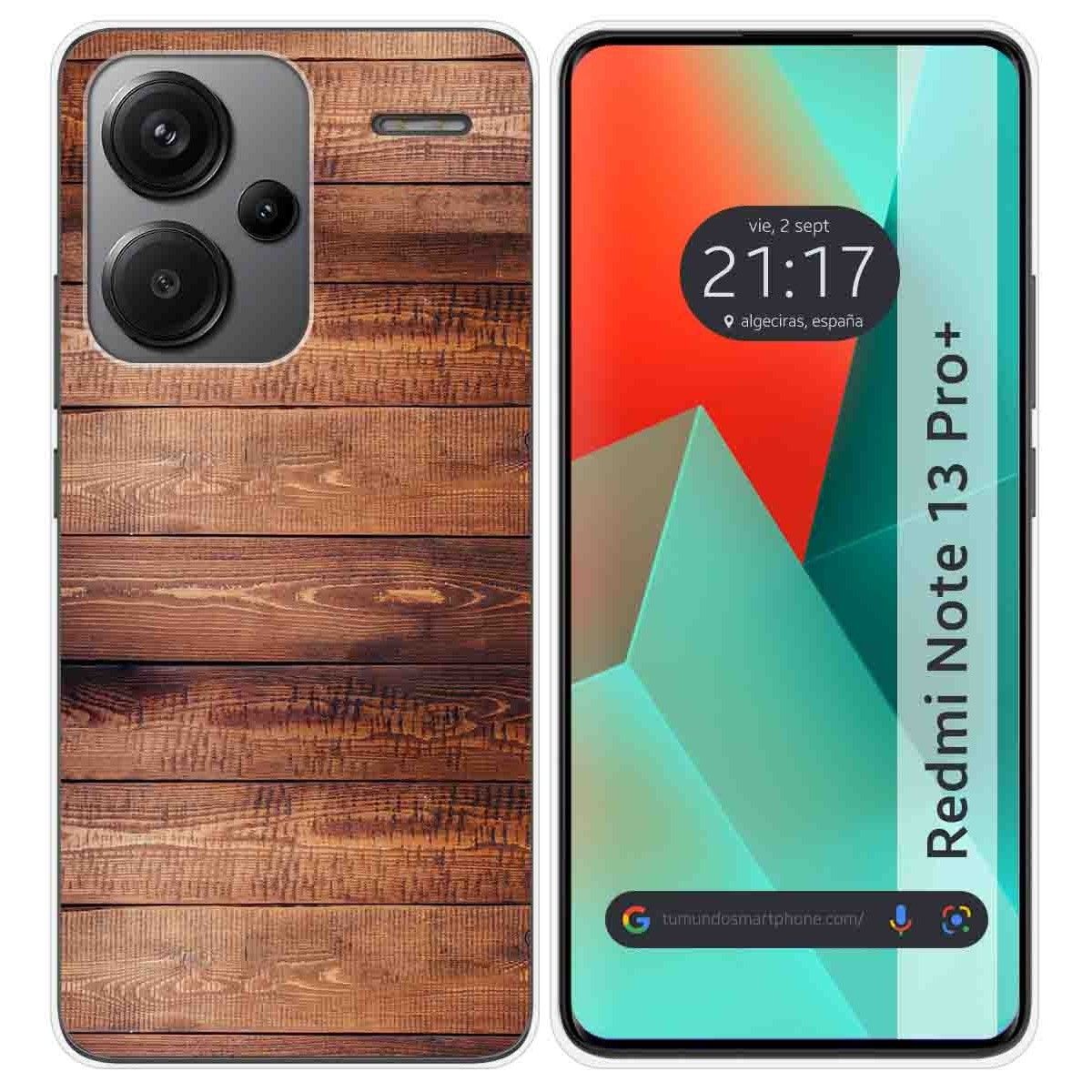 Funda Silicona para Xiaomi Redmi Note 13 Pro+ Plus 5G diseño Madera 02 Dibujos