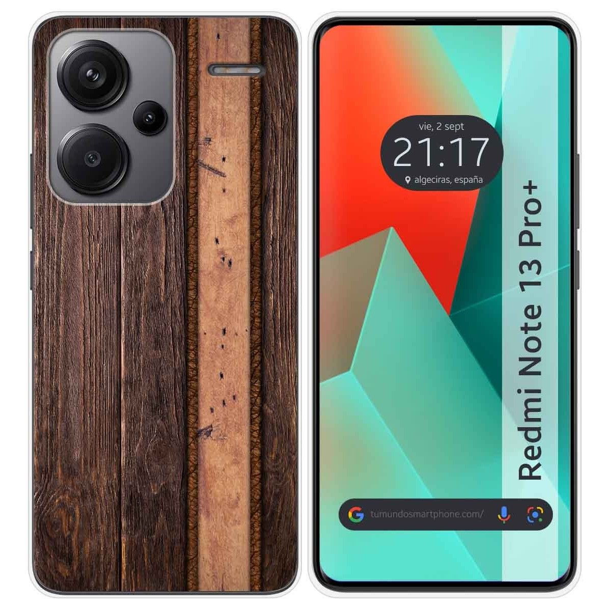 Funda Silicona para Xiaomi Redmi Note 13 Pro+ Plus 5G diseño Madera 05 Dibujos