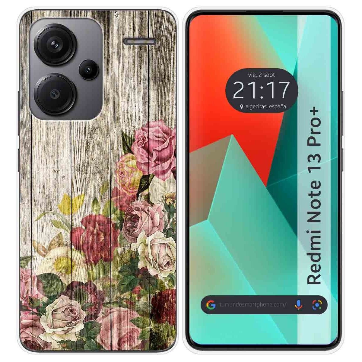 Funda Silicona para Xiaomi Redmi Note 13 Pro+ Plus 5G diseño Madera 08 Dibujos