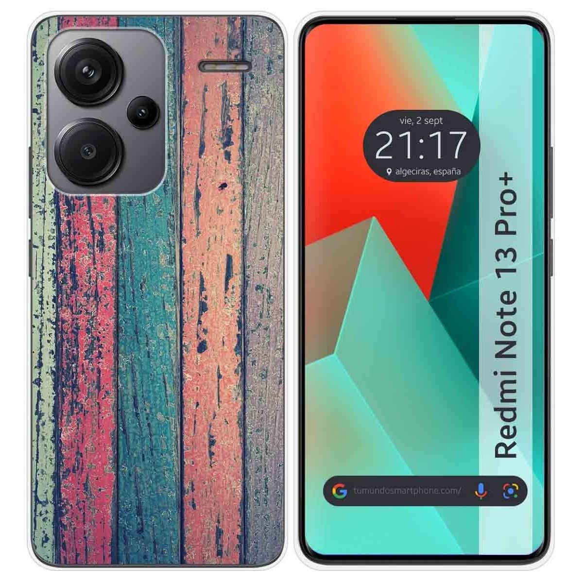 Funda Silicona para Xiaomi Redmi Note 13 Pro+ Plus 5G diseño Madera 10 Dibujos