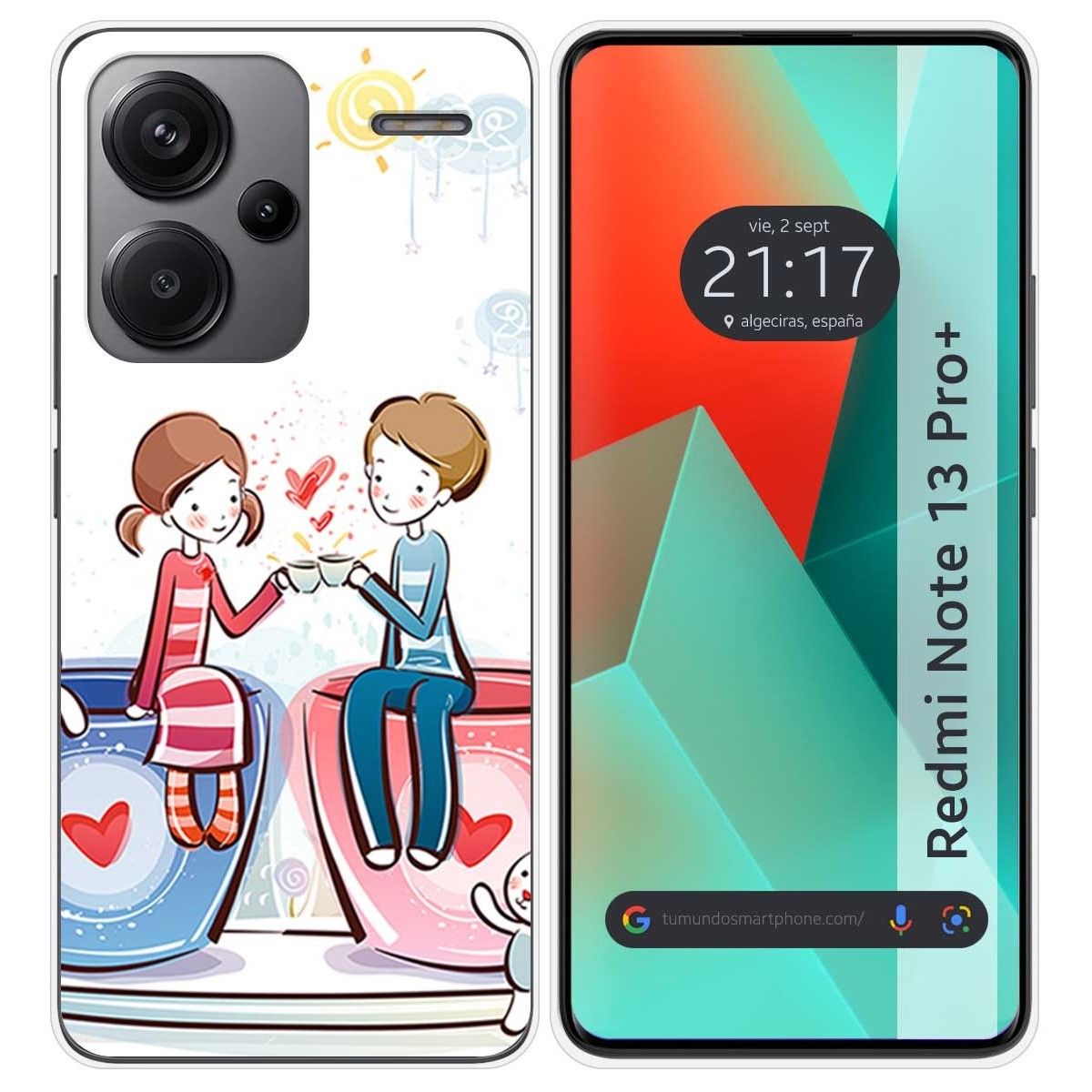 Funda Silicona para Xiaomi Redmi Note 13 Pro+ Plus 5G diseño Café Dibujos