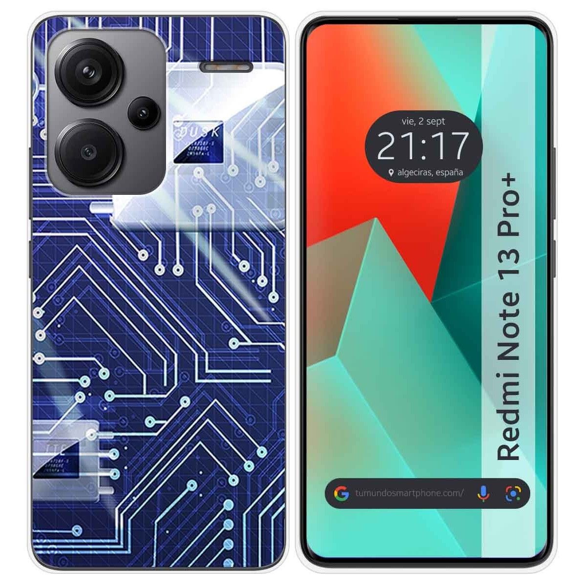 Funda Silicona para Xiaomi Redmi Note 13 Pro+ Plus 5G diseño Circuito Dibujos