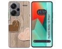Funda Silicona para Xiaomi Redmi Note 13 Pro+ Plus 5G diseño Corazones Madera Dibujos
