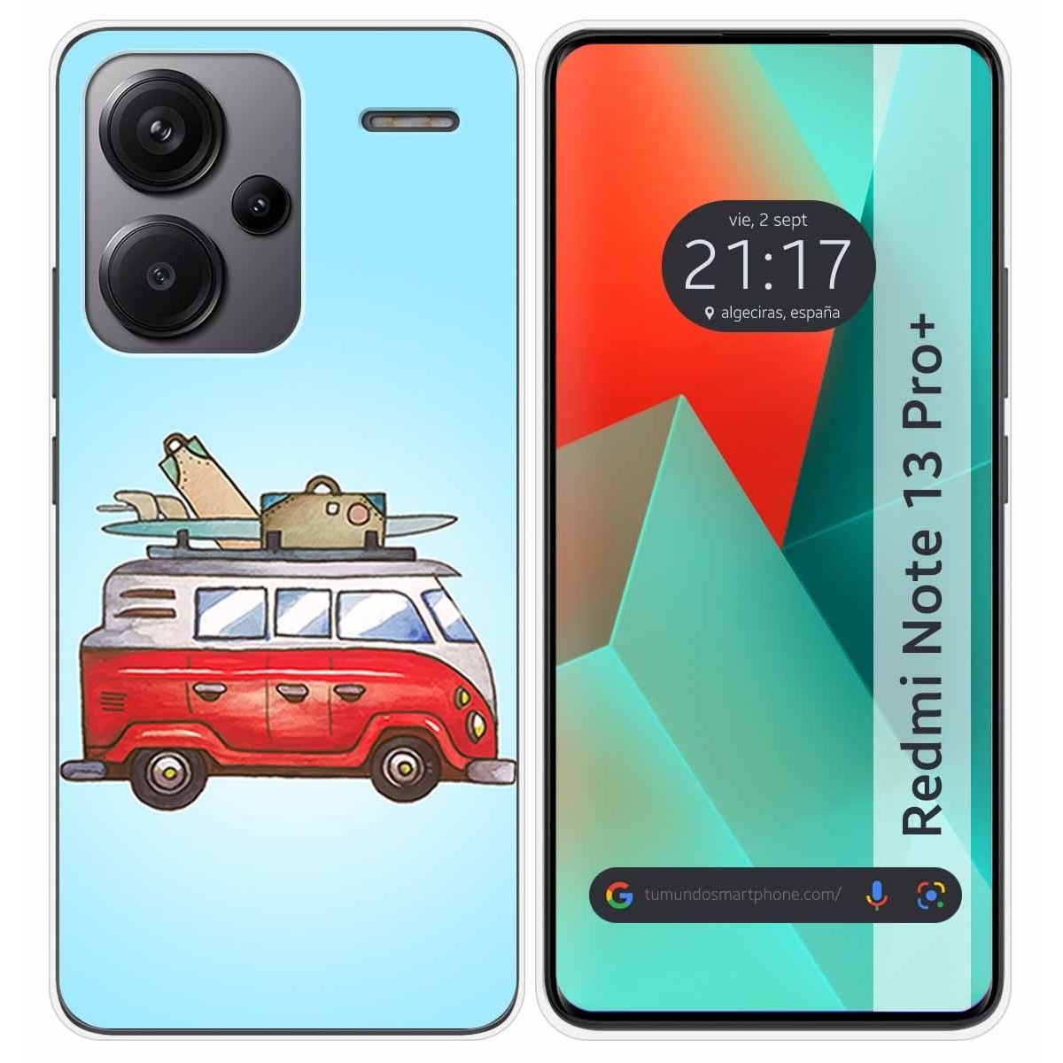 Funda Silicona para Xiaomi Redmi Note 13 Pro+ Plus 5G diseño Furgoneta Dibujos