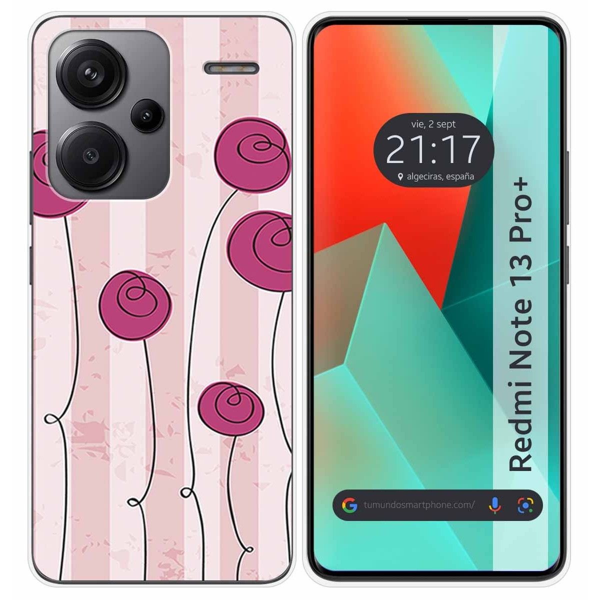 Funda Silicona para Xiaomi Redmi Note 13 Pro+ Plus 5G diseño Flores Vintage Dibujos