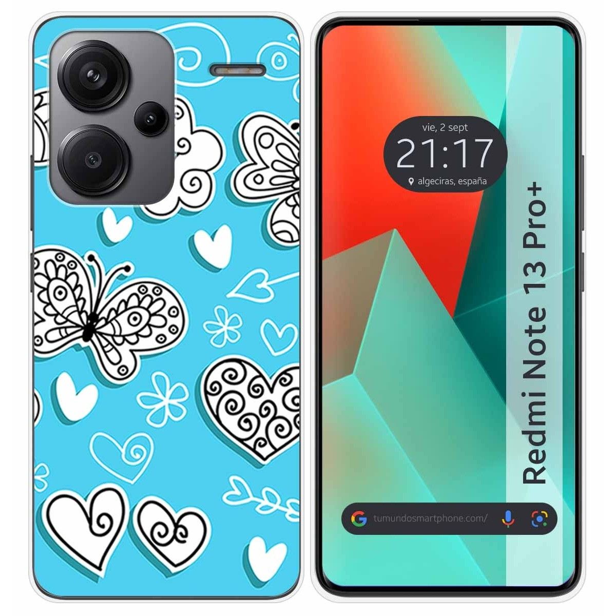 Funda Silicona para Xiaomi Redmi Note 13 Pro+ Plus 5G diseño Mariposas Dibujos