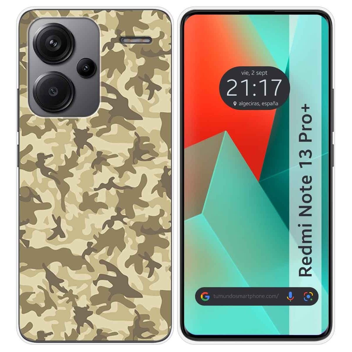 Funda Silicona para Xiaomi Redmi Note 13 Pro+ Plus 5G diseño Sand Camuflaje Dibujos