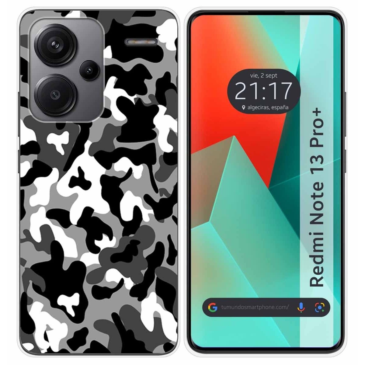 Funda Silicona para Xiaomi Redmi Note 13 Pro+ Plus 5G diseño Snow Camuflaje Dibujos