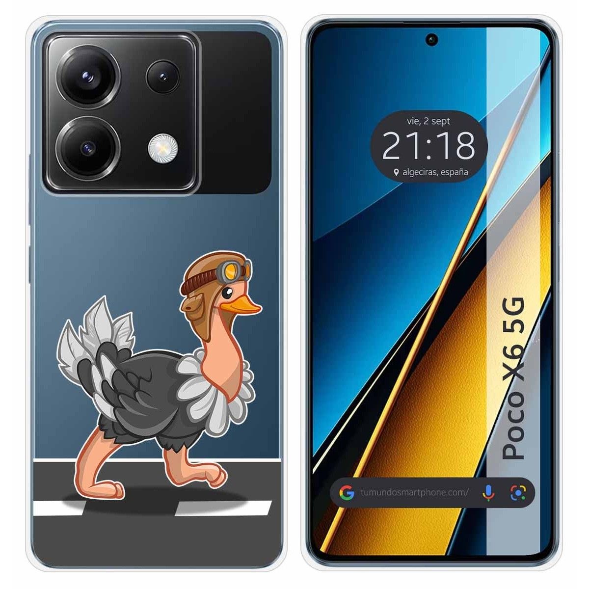 Funda Silicona Transparente para Xiaomi Poco X6 5G diseño Avestruz Dibujos