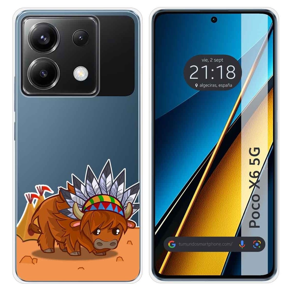 Funda Silicona Transparente para Xiaomi Poco X6 5G diseño Bufalo Dibujos