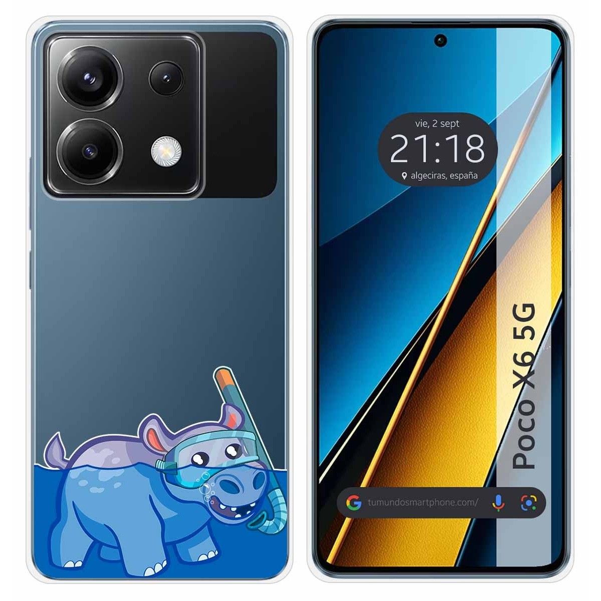 Funda Silicona Transparente para Xiaomi Poco X6 5G diseño Hipo Dibujos