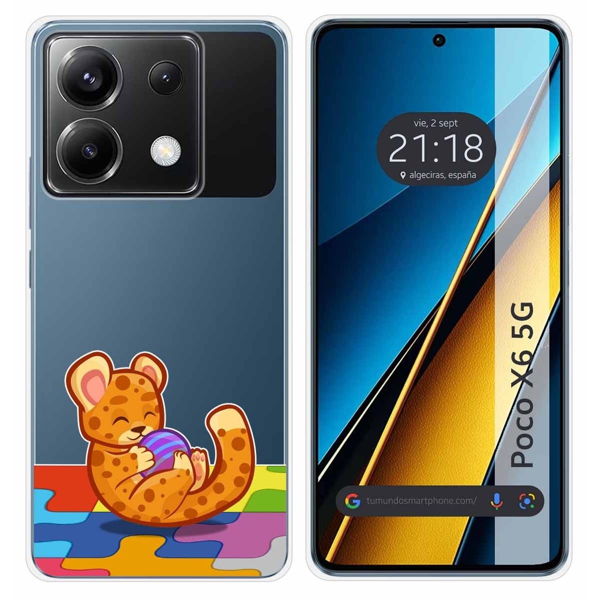 Funda Silicona Transparente para Xiaomi Poco X6 5G diseño Leopardo Dibujos