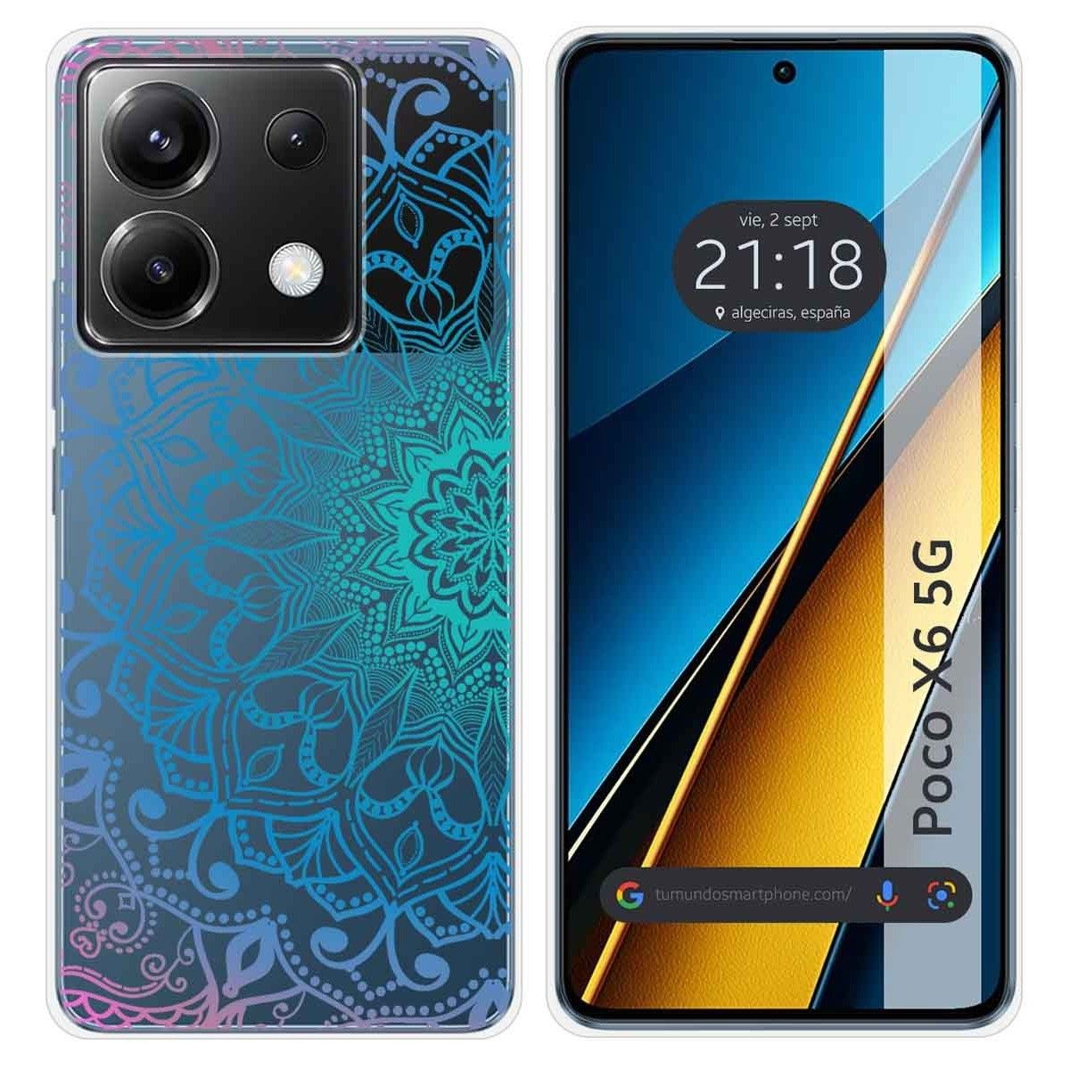 Funda Silicona Transparente para Xiaomi Poco X6 5G diseño Mandala Dibujos