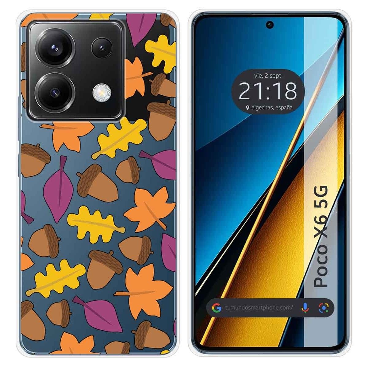 Funda Silicona Transparente para Xiaomi Poco X6 5G diseño Otoño Dibujos