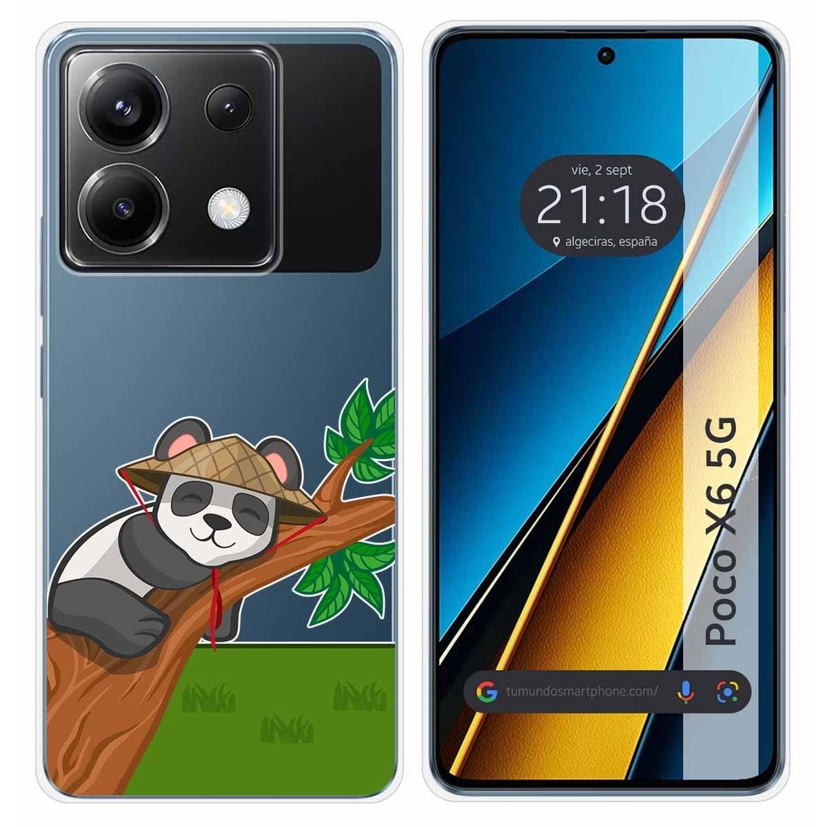 Funda Silicona Transparente para Xiaomi Poco X6 5G diseño Panda Dibujos