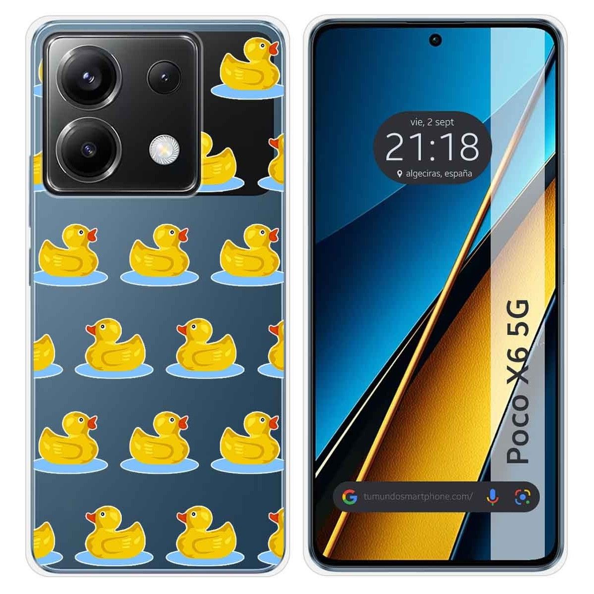 Funda Silicona Transparente para Xiaomi Poco X6 5G diseño Pato Dibujos