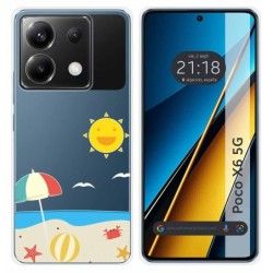 Funda Silicona Transparente para Xiaomi Poco X6 5G diseño Playa Dibujos