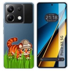 Funda Silicona Transparente para Xiaomi Poco X6 5G diseño Tigre Dibujos