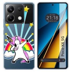 Funda Silicona Transparente para Xiaomi Poco X6 5G diseño Unicornio Dibujos