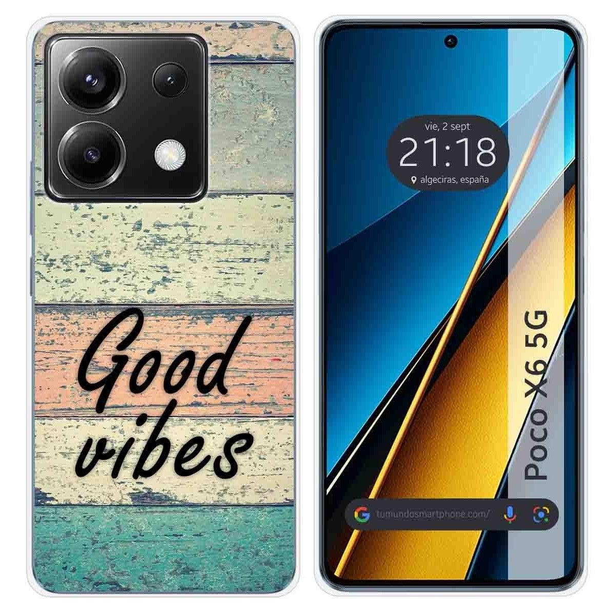 Funda Silicona para Xiaomi Poco X6 5G diseño Madera 01 Dibujos