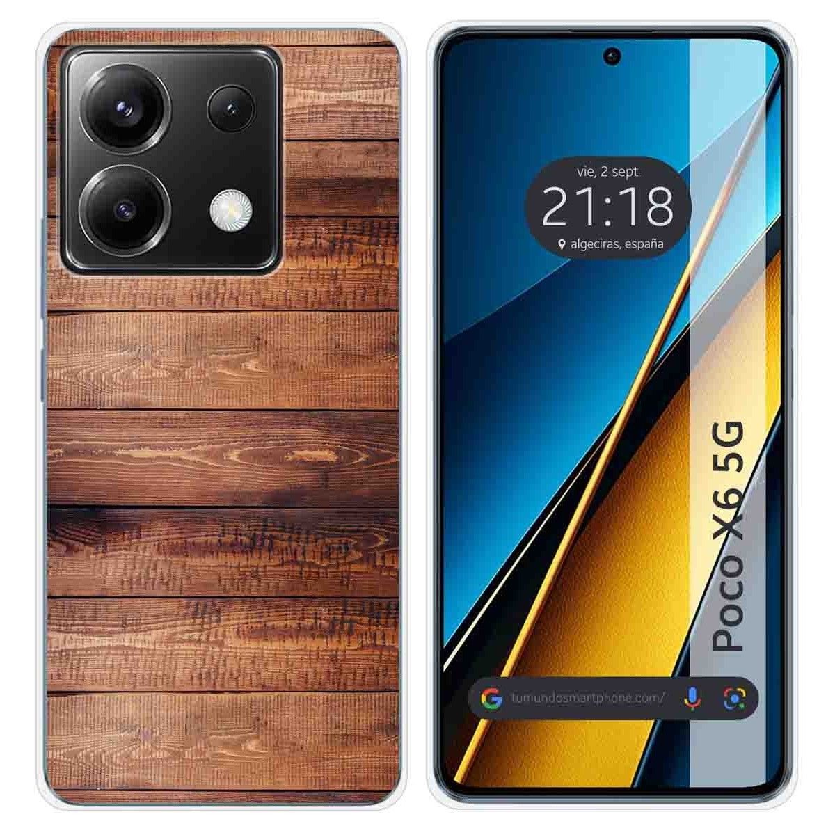 Funda Silicona para Xiaomi Poco X6 5G diseño Madera 02 Dibujos