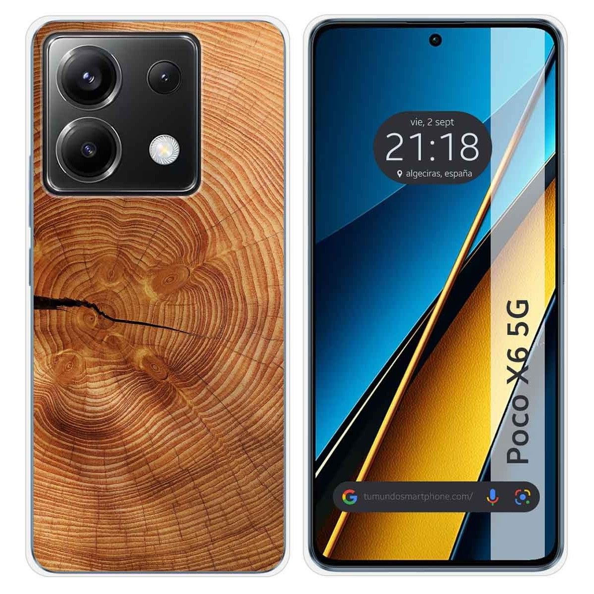 Funda Silicona para Xiaomi Poco X6 5G diseño Madera 04 Dibujos