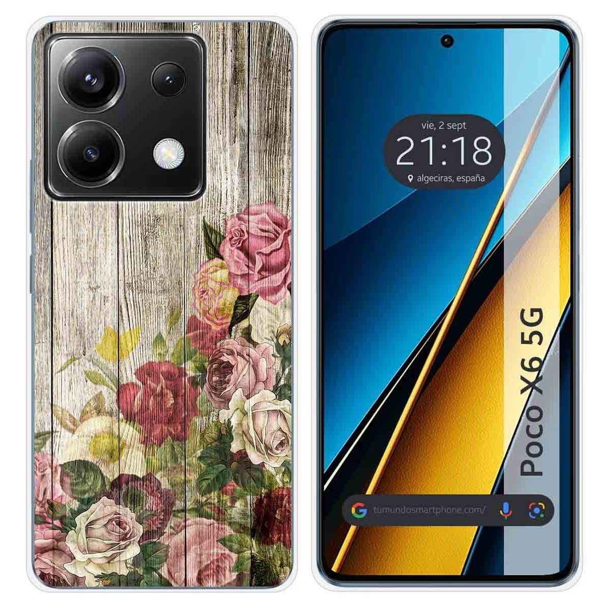 Funda Silicona para Xiaomi Poco X6 5G diseño Madera 08 Dibujos