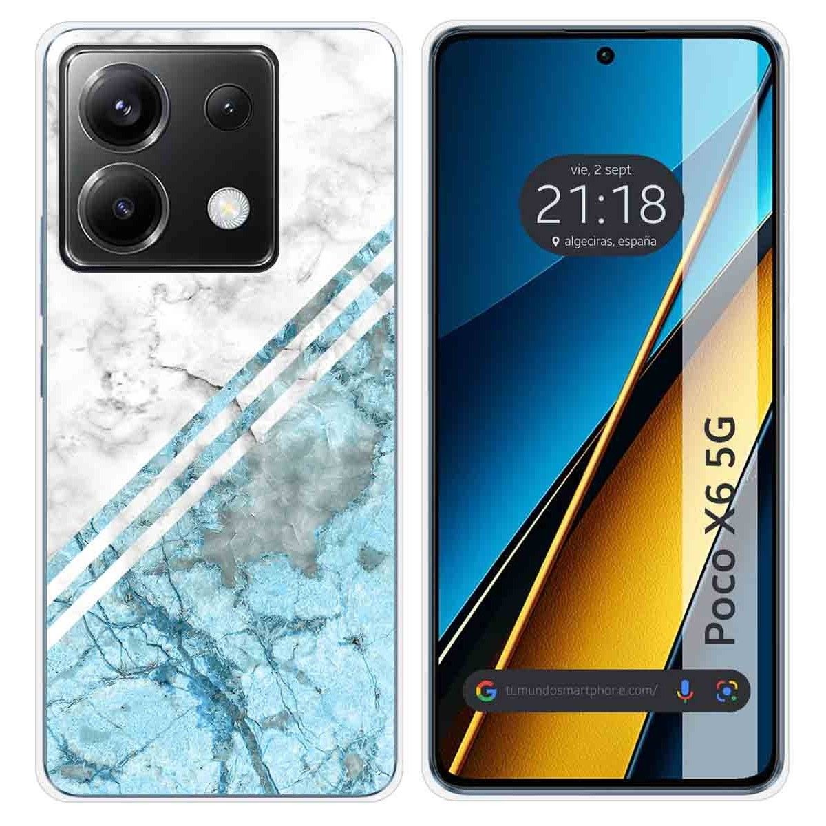 Funda Silicona para Xiaomi Poco X6 5G diseño Mármol 02 Dibujos