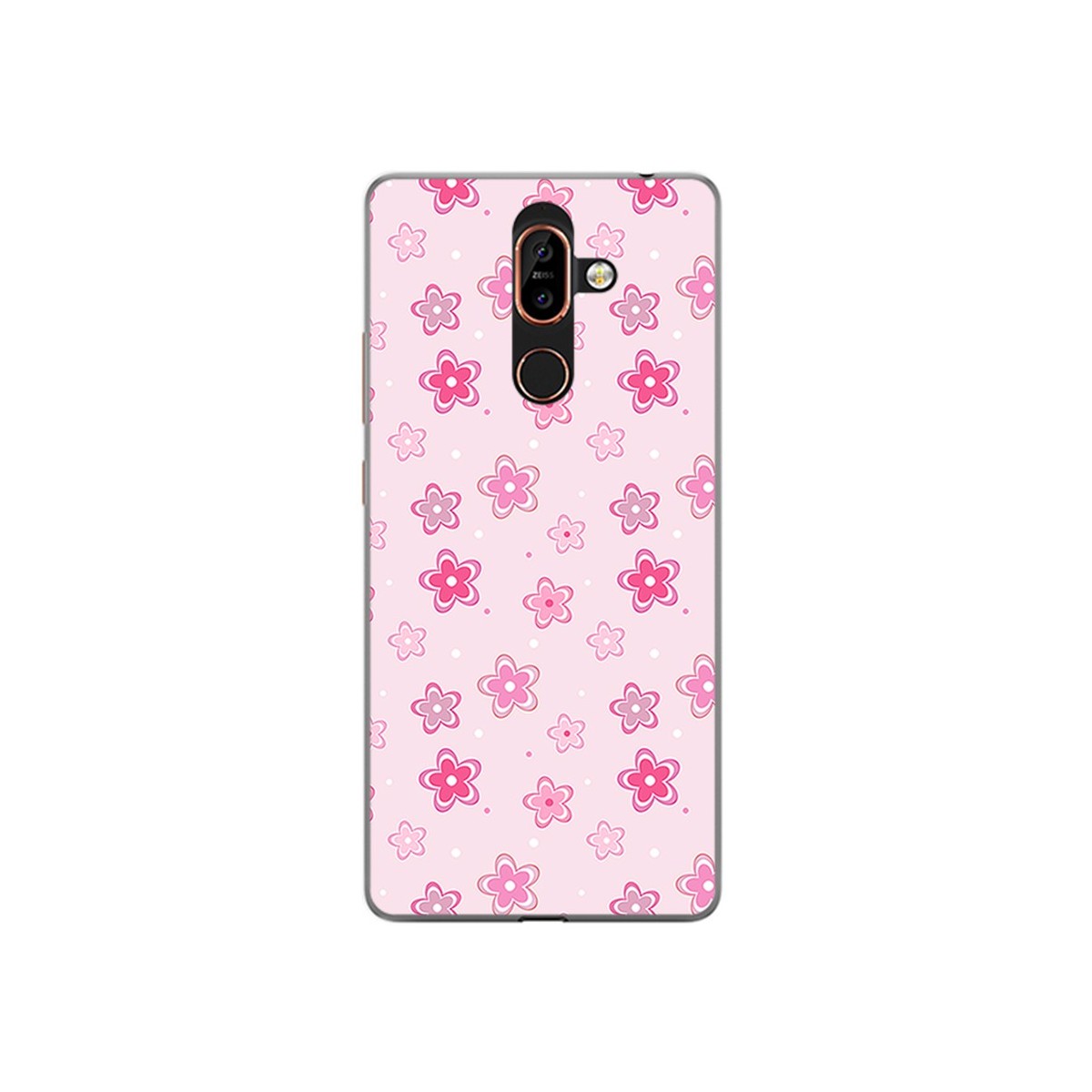 Funda Gel Tpu para Nokia 7 Plus Diseño Flores Dibujos