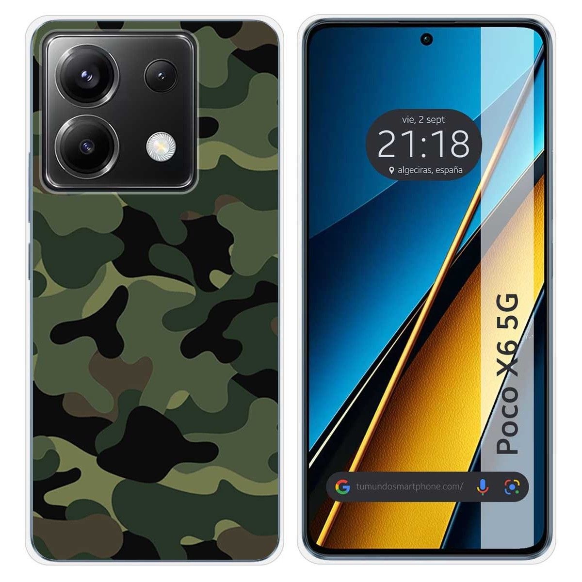 Funda Silicona para Xiaomi Poco X6 5G diseño Camuflaje Dibujos