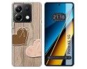 Funda Silicona para Xiaomi Poco X6 5G diseño Corazones Madera Dibujos