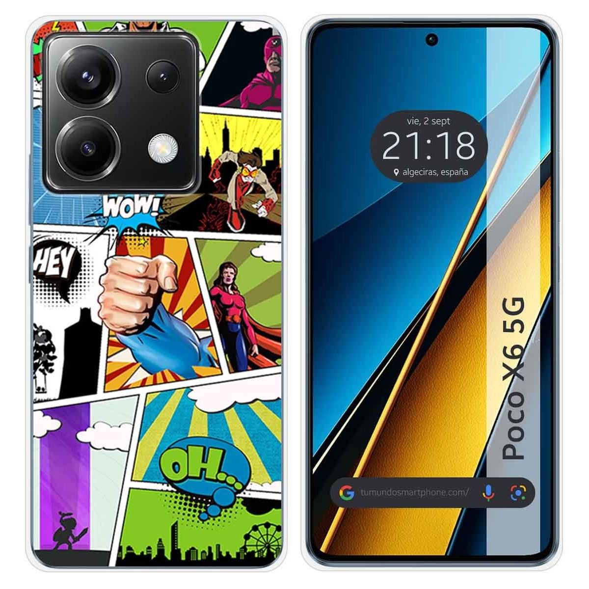 Funda Silicona para Xiaomi Poco X6 5G diseño Comic Dibujos