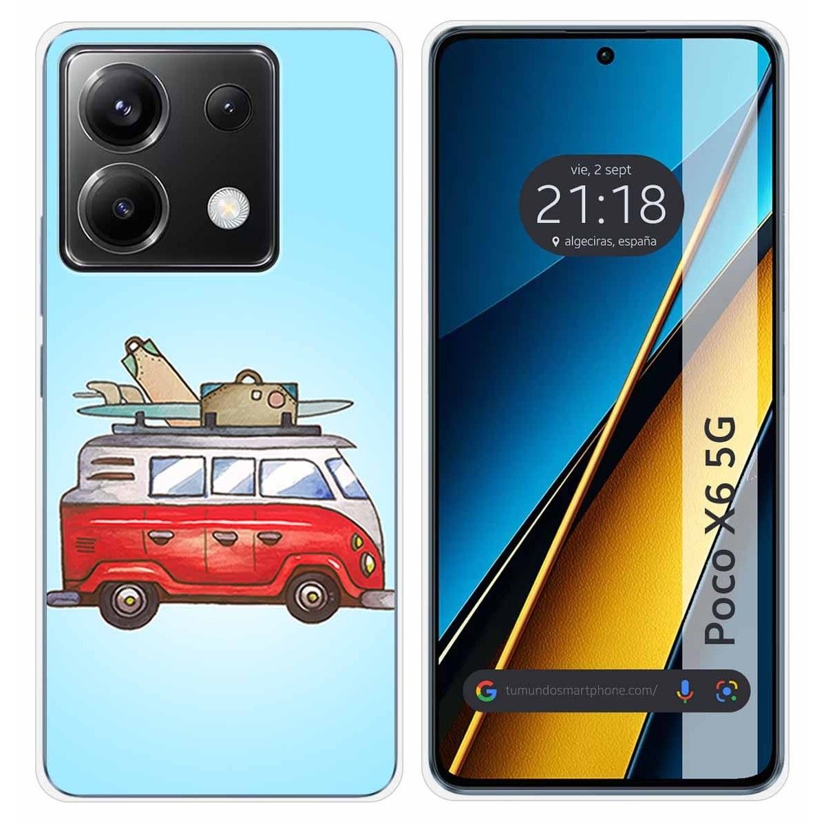 Funda Silicona para Xiaomi Poco X6 5G diseño Furgoneta Dibujos