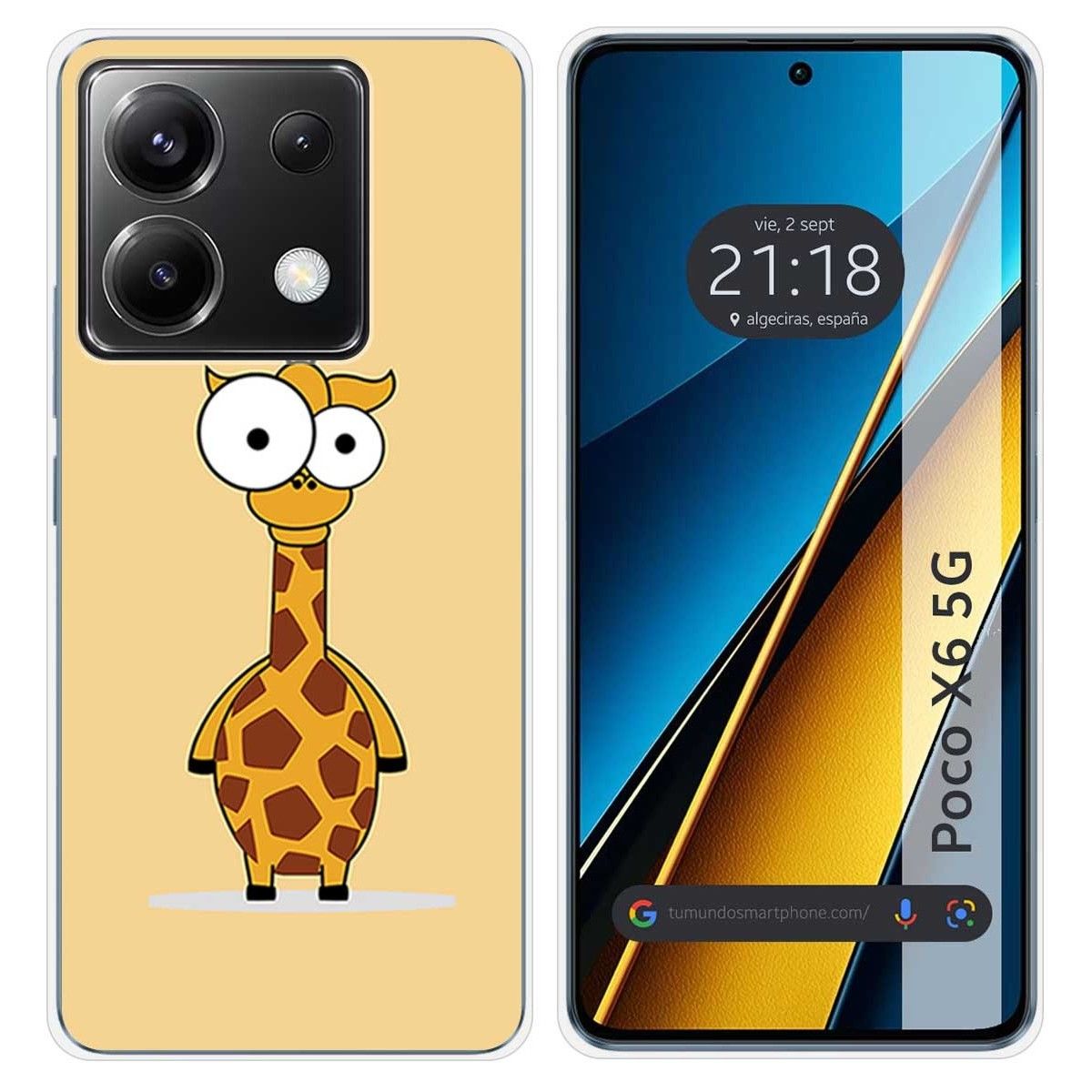 Funda Silicona para Xiaomi Poco X6 5G diseño Jirafa Dibujos