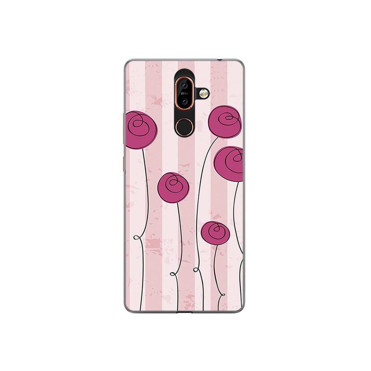Funda Gel Tpu para Nokia 7 Plus Diseño Flores Vintage Dibujos