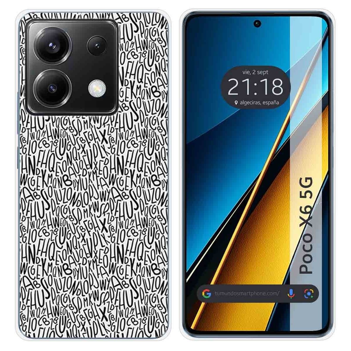 Funda Silicona para Xiaomi Poco X6 5G diseño Letras Dibujos