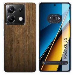 Funda Silicona para Xiaomi Poco X6 5G diseño Madera Dibujos