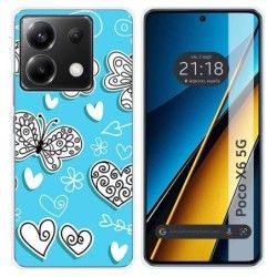 Funda Silicona para Xiaomi Poco X6 5G diseño Mariposas Dibujos