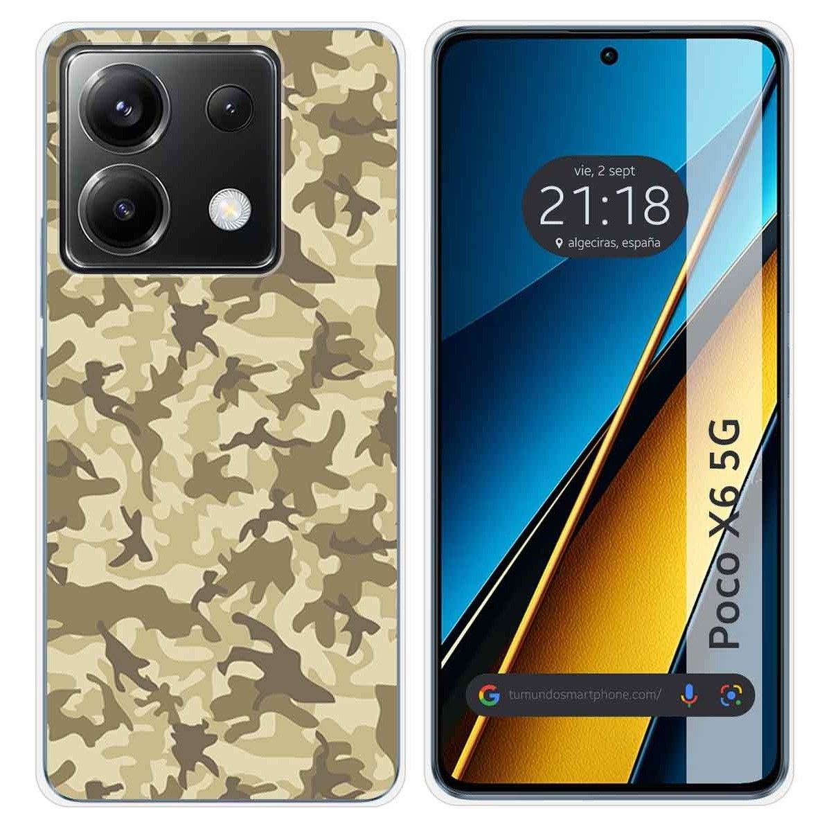 Funda Silicona para Xiaomi Poco X6 5G diseño Sand Camuflaje Dibujos
