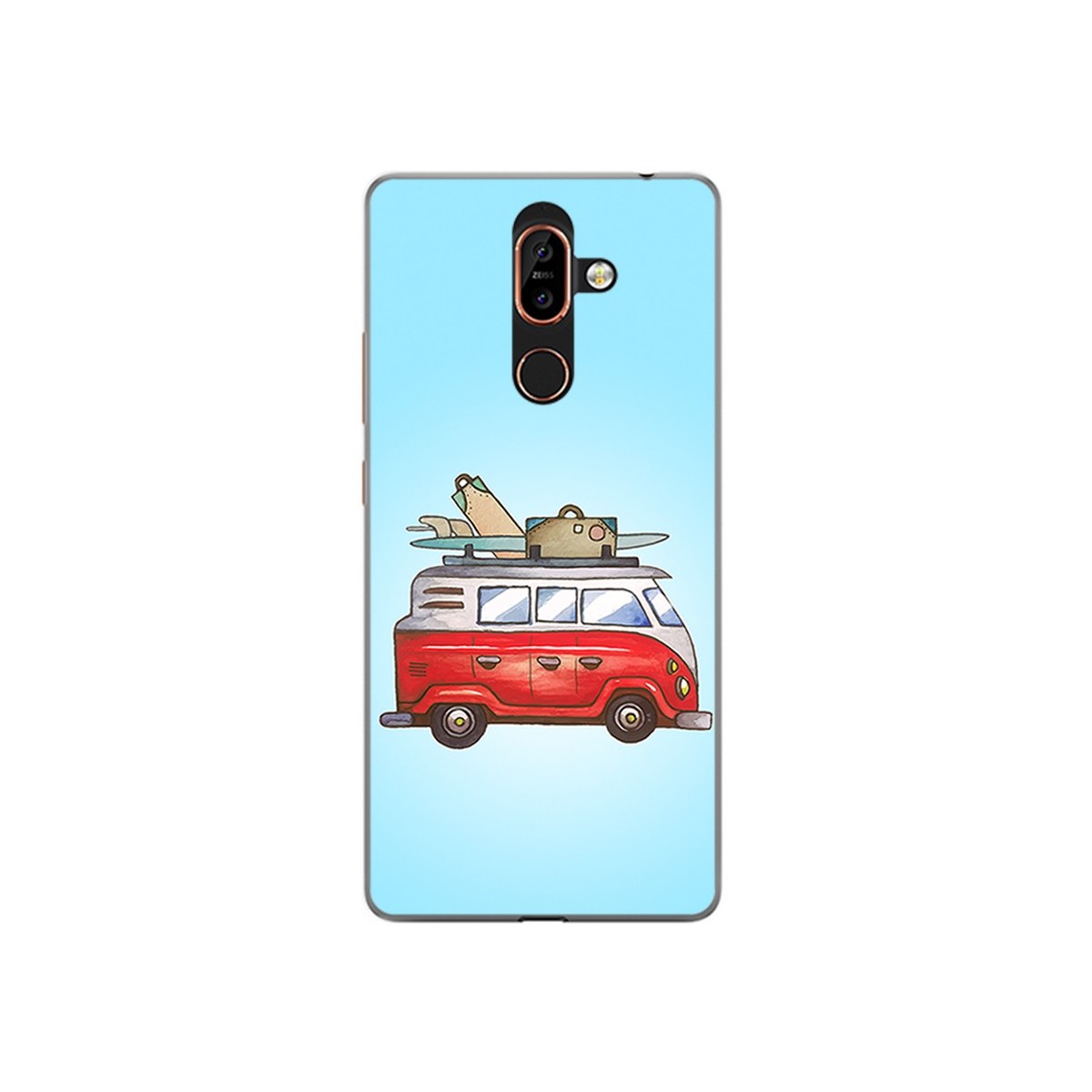 Funda Gel Tpu para Nokia 7 Plus Diseño Furgoneta Dibujos
