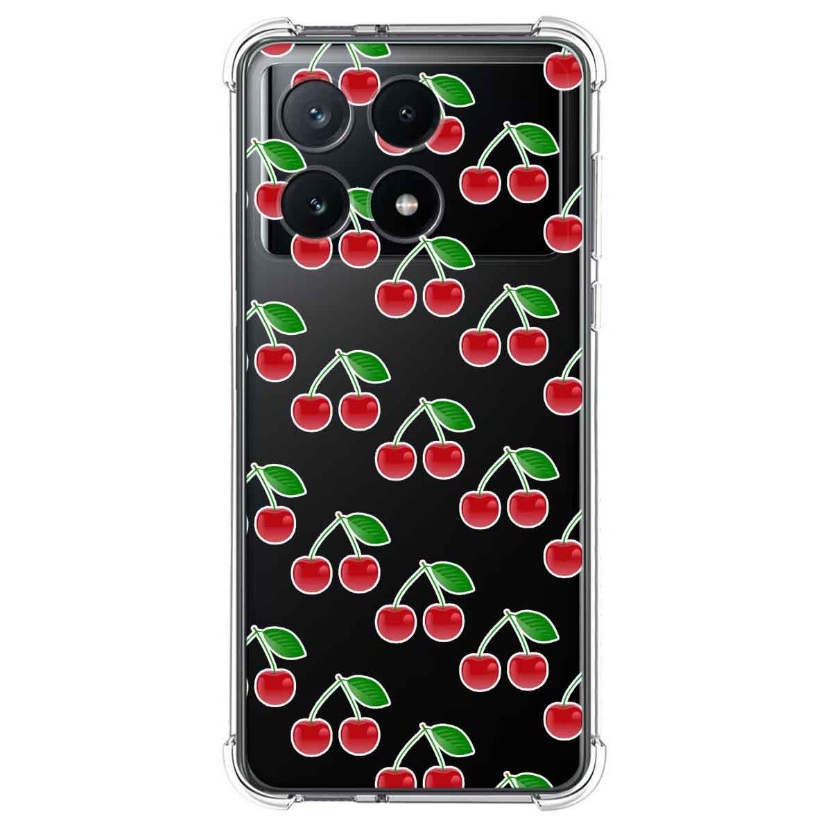 Funda Silicona Antigolpes para Xiaomi Poco X6 Pro 5G diseño Cerezas Dibujos