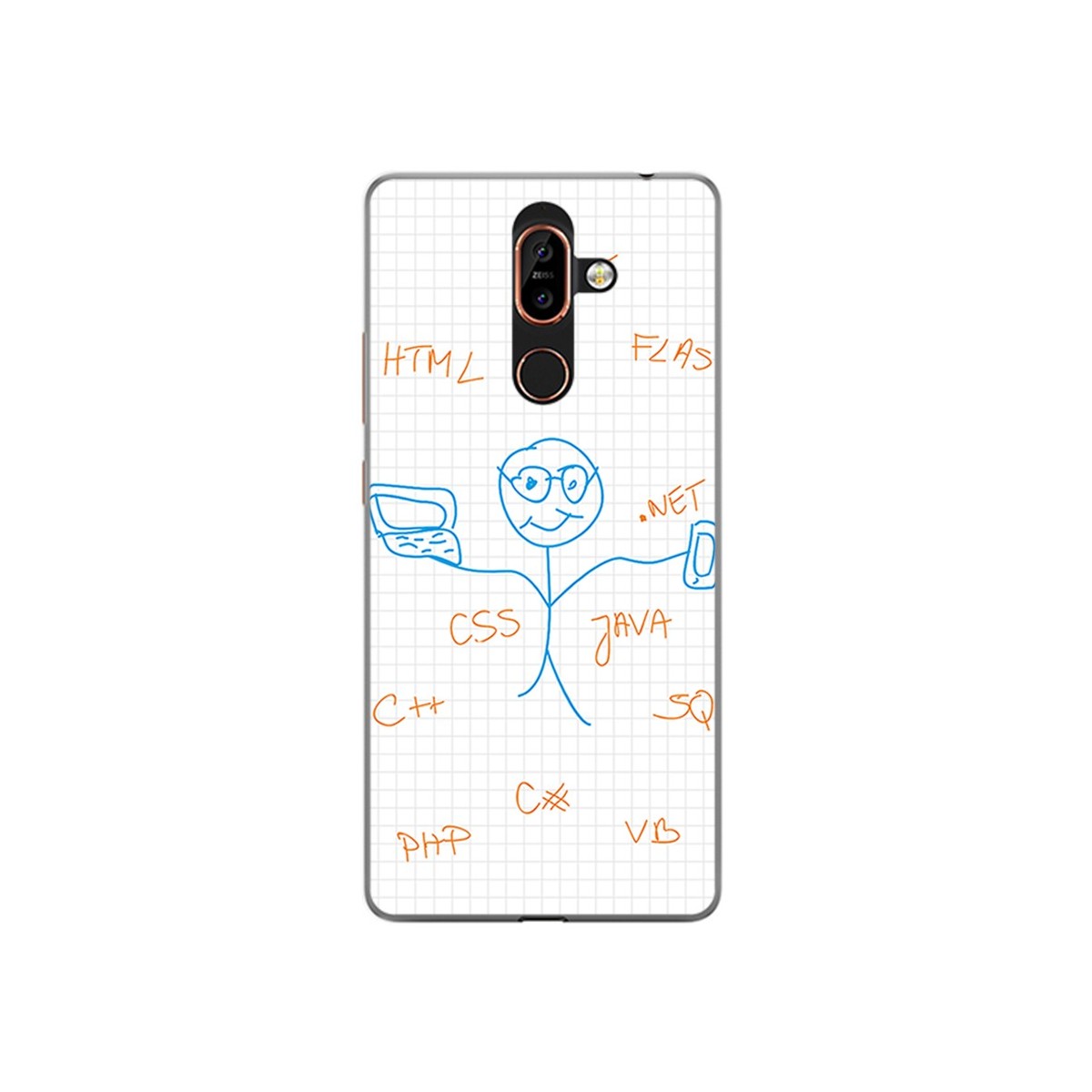 Funda Gel Tpu para Nokia 7 Plus Diseño Informatico Dibujos